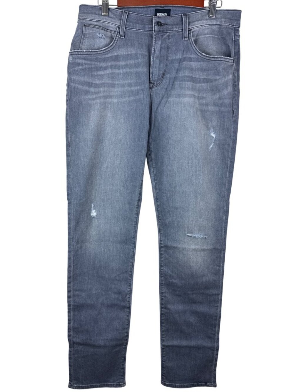 HUDSON Blake BRX Jeans Men's 33 Charcoal Gray Distressed Slim Denim NWT Black